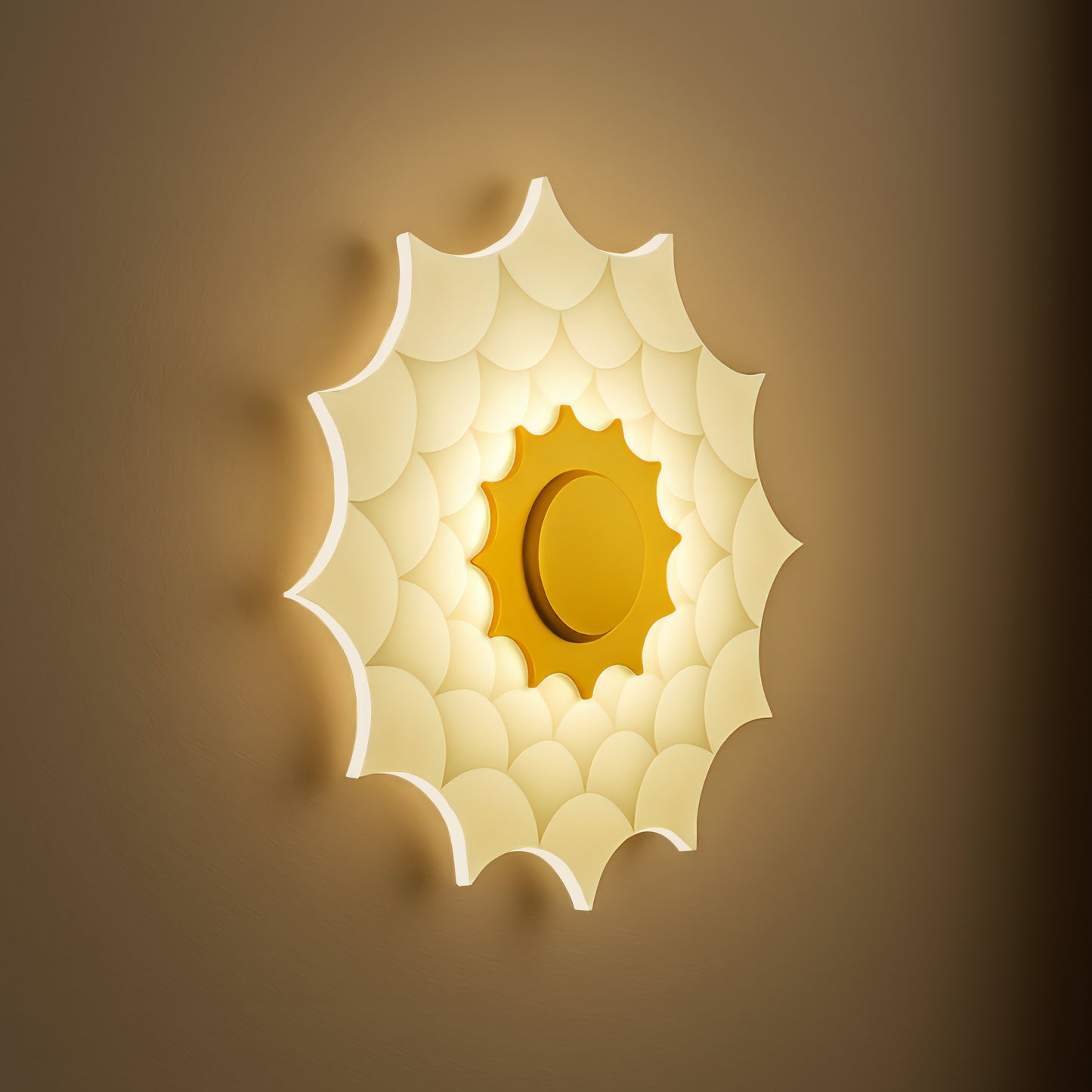 Lumenza lights Sunflower LED Wall Light – Decorative Golden Glow Wall Lamp for Bedroom, Living Room & Hallway | Modern Artistic Wall Sconce for Ambient Home Lighting
