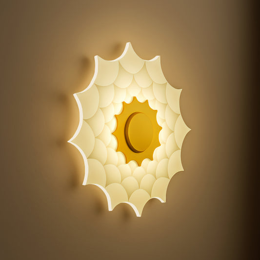 Lumenza lights Sunflower LED Wall Light – Decorative Golden Glow Wall Lamp for Bedroom, Living Room & Hallway | Modern Artistic Wall Sconce for Ambient Home Lighting