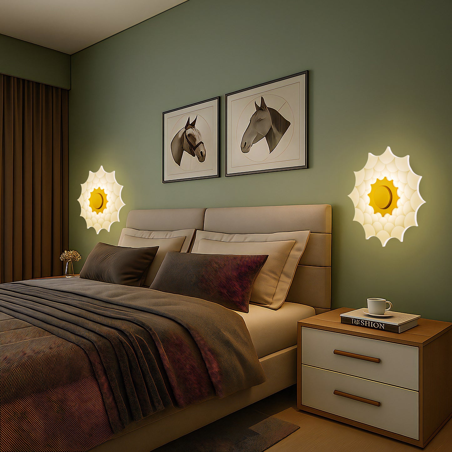 Lumenza lights Sunflower LED Wall Light – Decorative Golden Glow Wall Lamp for Bedroom, Living Room & Hallway | Modern Artistic Wall Sconce for Ambient Home Lighting