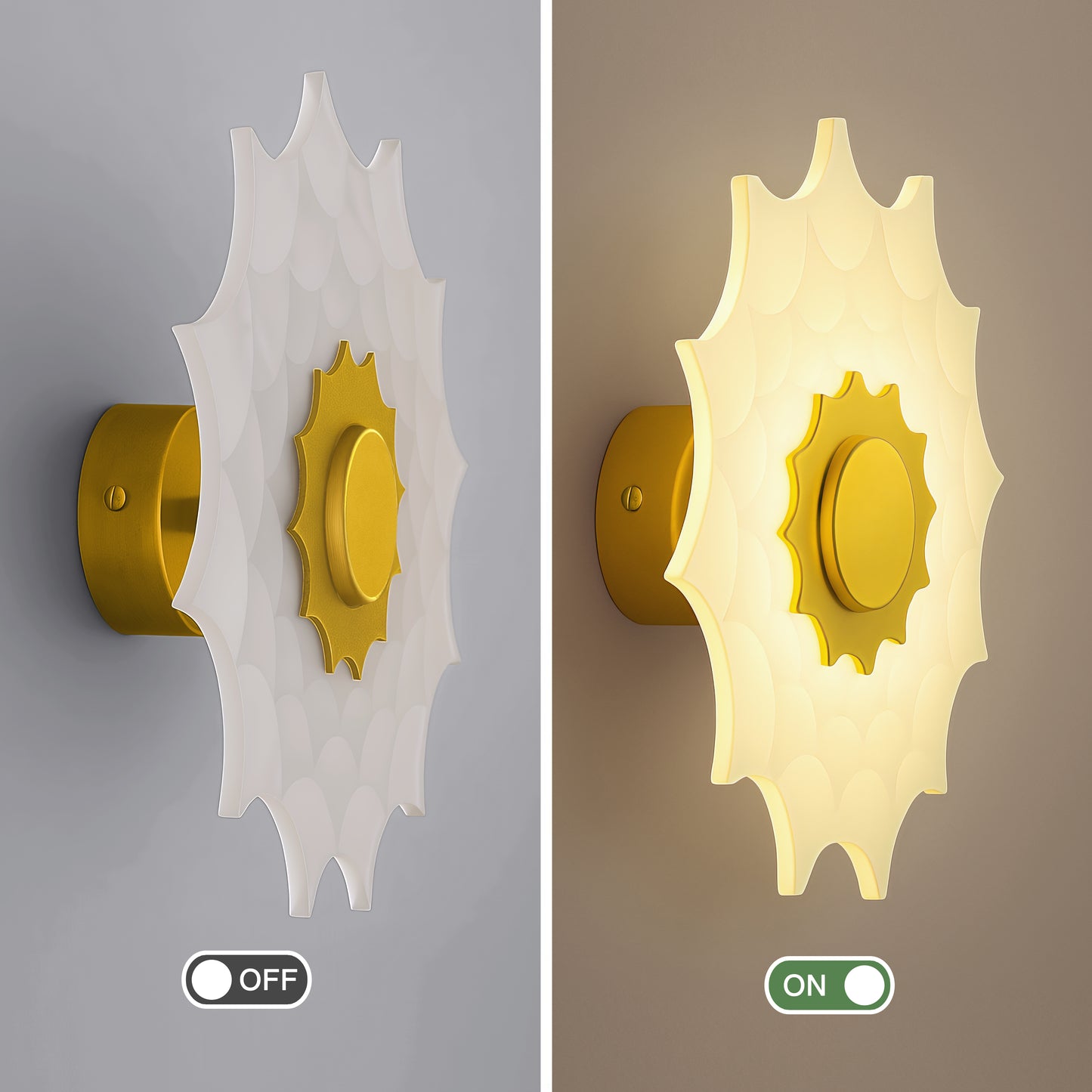 Lumenza lights Sunflower LED Wall Light – Decorative Golden Glow Wall Lamp for Bedroom, Living Room & Hallway | Modern Artistic Wall Sconce for Ambient Home Lighting