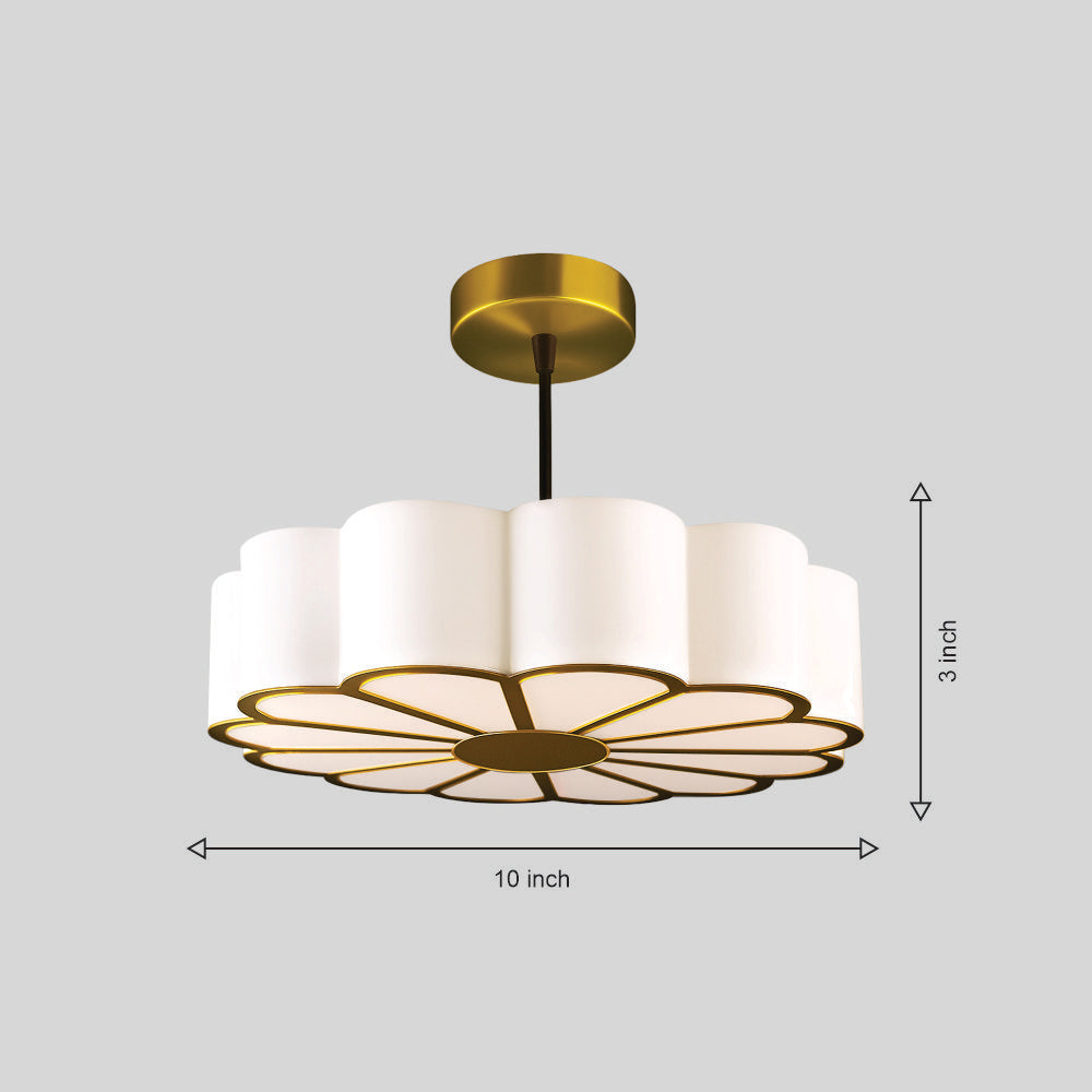 Lumenza lights Modern Flower Petal Ceiling Light – Elegant Gold Pendant Lamp with Soft Warm Glow, Decorative LED Chandelier for Living Room, Bedroom & Dining Area