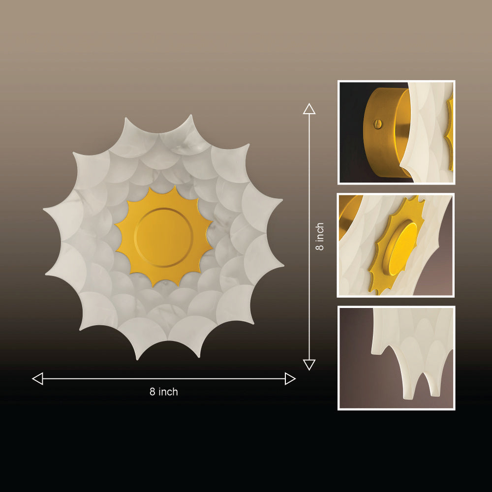 Lumenza lights Sunflower LED Wall Light – Decorative Golden Glow Wall Lamp for Bedroom, Living Room & Hallway | Modern Artistic Wall Sconce for Ambient Home Lighting