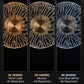 Modern Round LED Wall Light, Brushed Gold Finish, Etched Acrylic Design, Warm Glow, for Bedroom, Living Room and Hallway
